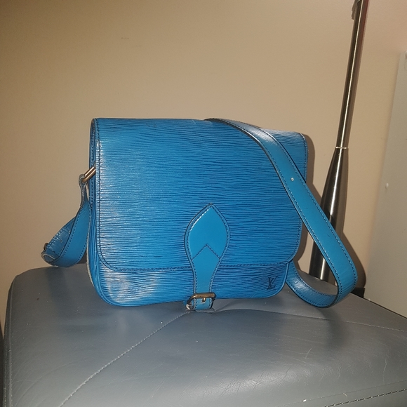 Louis Vuitton Blue Epi Cartouchiere MM